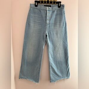 ✨ Veronica Beard Grant Wide-Leg Raw Hem Jeans - Size 30 | Chic & Timeless